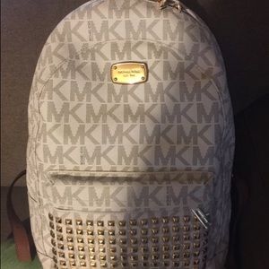 Authentic white and gray micheal kors bookbag